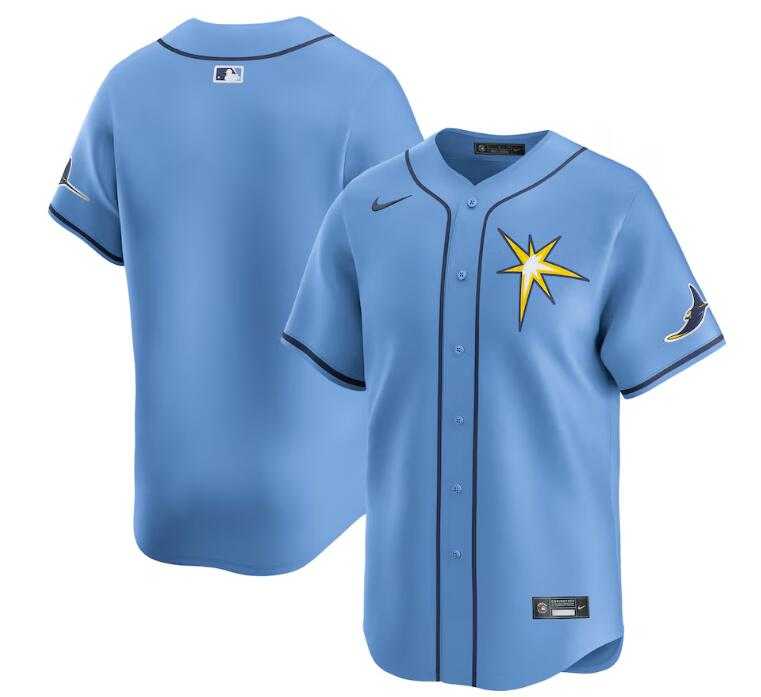 Men%27s Tampa Bay Rays Blank Light Blue Alternate Limited Stitched Baseball Jersey Dzhi